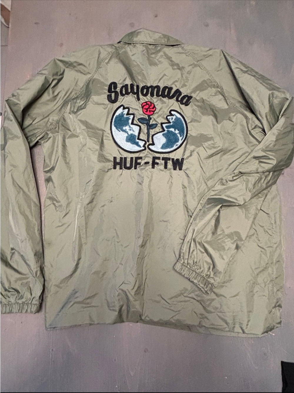 HUF jacket -embroidered embellishments